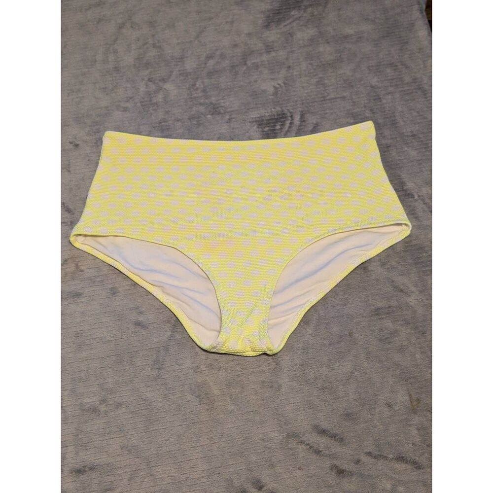 Aerie American Eagle High-waisted Bikini Bottoms Yellow Polka Dot M